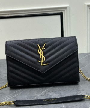 Saint Laurent Chevron Quilted Envelope Crossbody Bag