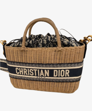 Christian Dior woven wicker handbag