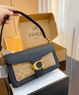Coach Studio Shoulder Bag in Black Pebbled Leather