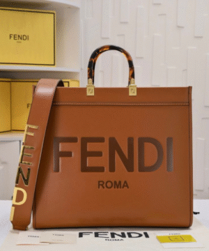 Fendi Roma Oversized Tote Bag – Tan Brown