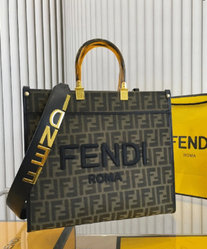 Fendi Roma Monogram Tote Bag – Brown & Black