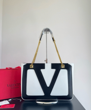 👜Valentino Garavani VLogo Canvas & Leather Tote Bag