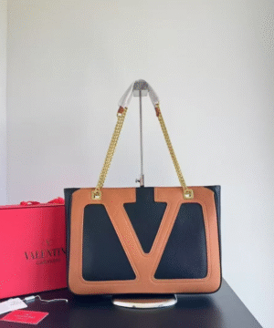 Valentino Garavani VLogo Canvas & Leather Tote Bag